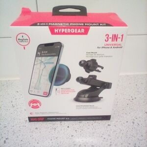 Hypergear 3-in-1 Magnetic Phone Mount Kit in White and Red